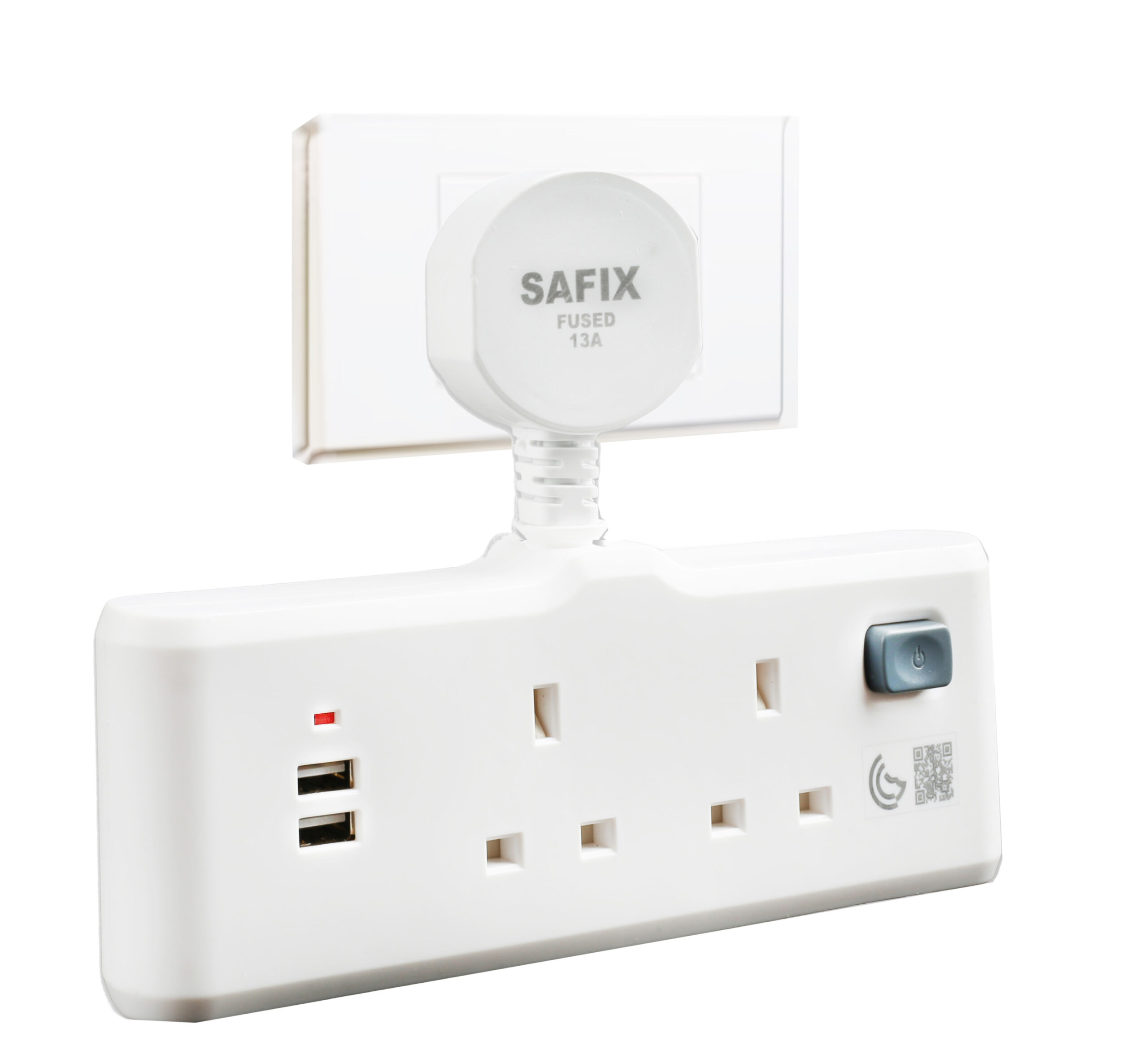 SAFIX SAD 13 USB Two Way Adapter with USB Charger Two Way UK Adapter with USB Charger