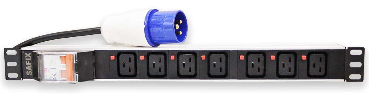 SAFIX PDU-1607B-C19 7 Way C19 Outlets / 19" / Basic Rack PDU PDU-1607B-C19 7 Way C19 Outlets / 19" / Basic Rack PDU