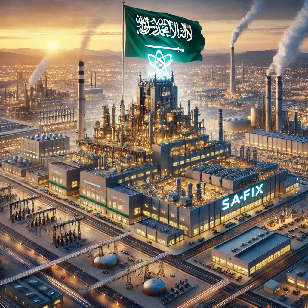 DALL·E 2024-07-18 23.45.56 - A Saudi national factory specializing in electrical connections representing ambition and progress in the manufacturing sector in Saudi Arabia. The fa